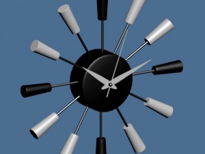 black  white wall clock 3D Model