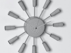 black  white wall clock 3D Model