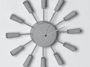black  white wall clock 3D Model