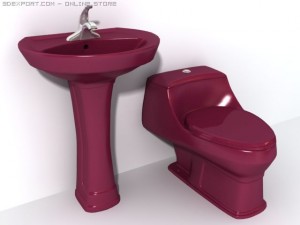 pedestal sink and toil bowl 3D Model