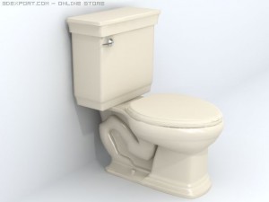 classic sink and toil bowl 3D-Modell