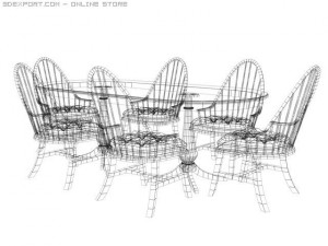 dining set 2 3D 模型