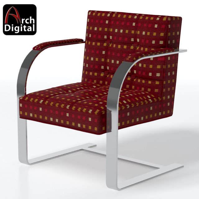 brno barcelona chair 3D Model .c4d .max .obj .3ds .fbx .stl .blend