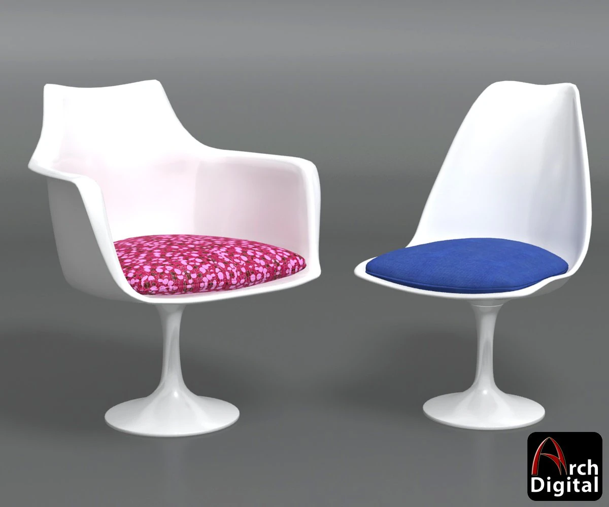 tulip chairs 3D Model .c4d .max .obj .3ds .fbx .stl .blend 