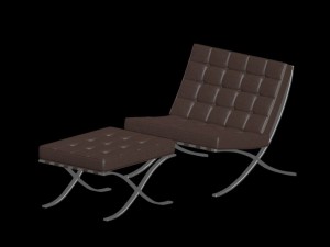 barcelona chair and ottoman Model 3D