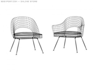 saarinen executive chairs Model 3D
