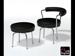 toumant chair and ottoman Modelo 3D