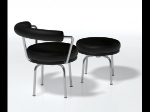 toumant chair and ottoman Modèle 3D