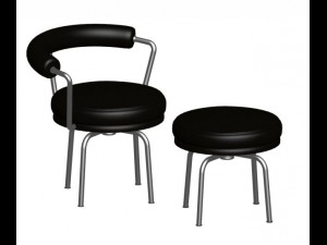 toumant chair and ottoman Modèle 3D