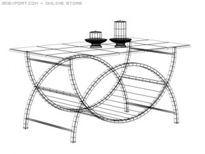 casual coffee and end table Model 3D