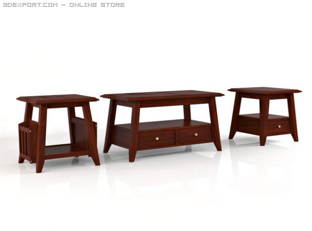 angolo coffee table set 3D Model .c4d .max .obj .3ds .fbx .stl .blend 