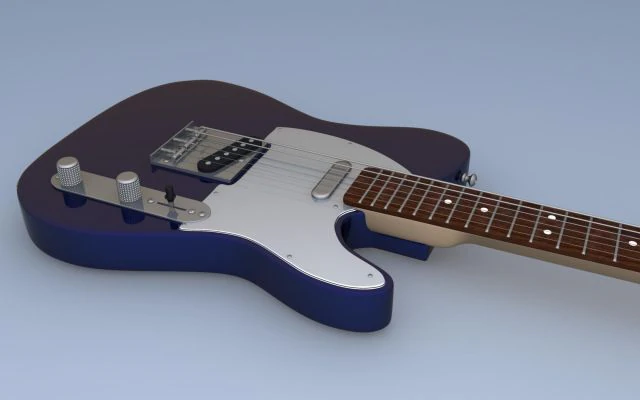 fender telecaster with amp 3D Model .c4d .max .obj .3ds .fbx .stl .blend