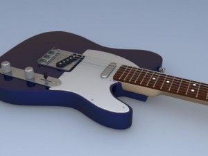 fender telecaster with amp Modello 3D