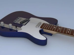 amp के साथ फेंडर टेलीकास्टर 3D मॉडल