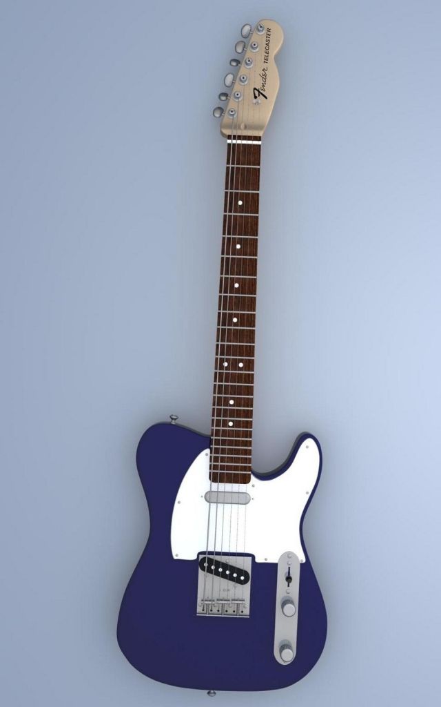 fender telecaster with amp 3D Model in Pirin 3DExport