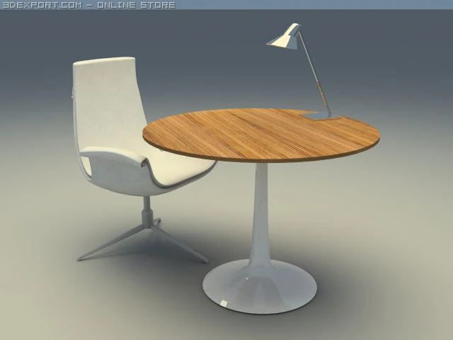 chair study table lamp 3D Model .c4d .max .obj .3ds .fbx .stl .blend 