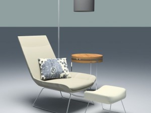 lounge chair table lamp 3D Model
