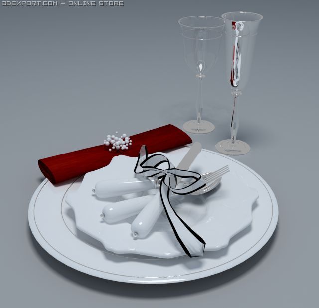 tablesetting Modello 3D .c4d .max .obj .3ds .fbx .stl .blend 