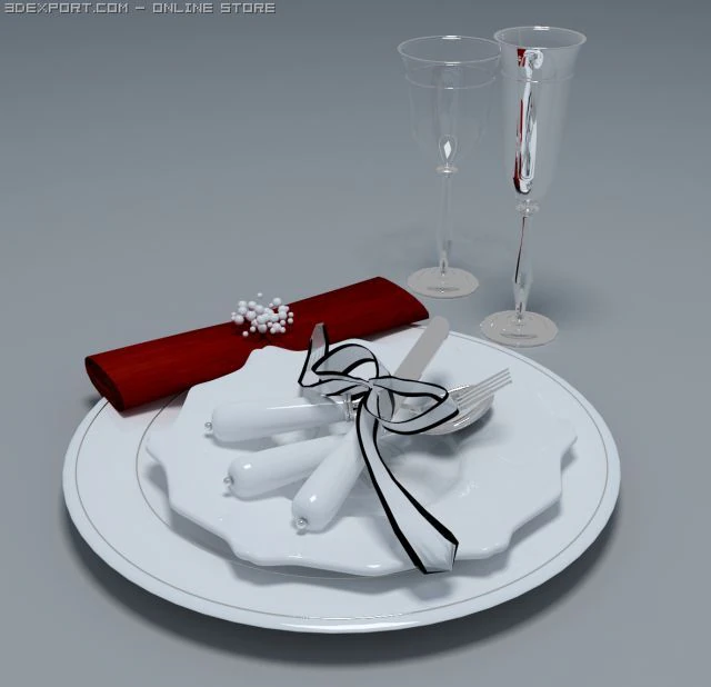 tablesetting 3D Model .c4d .max .obj .3ds .fbx .stl .blend 