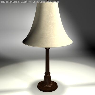 table lamp leather shade 3D Model .c4d .max .obj .3ds .fbx .stl .blend 