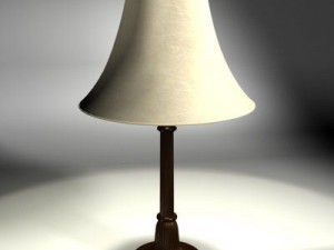 table lamp leather shade Modelo 3D