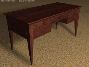 old desk Model 3D