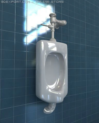 urinal 3D Model .c4d .max .obj .3ds .fbx .stl .blend 