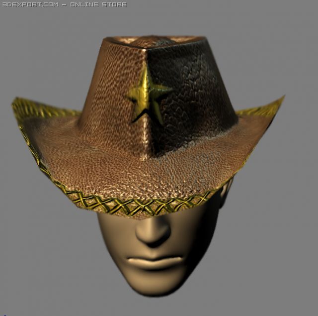 wild west hat Model 3D .c4d .max .obj .3ds .fbx .stl .blend 