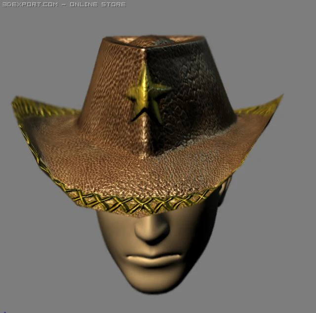 wild west hat 3D Model .c4d .max .obj .3ds .fbx .stl .blend 
