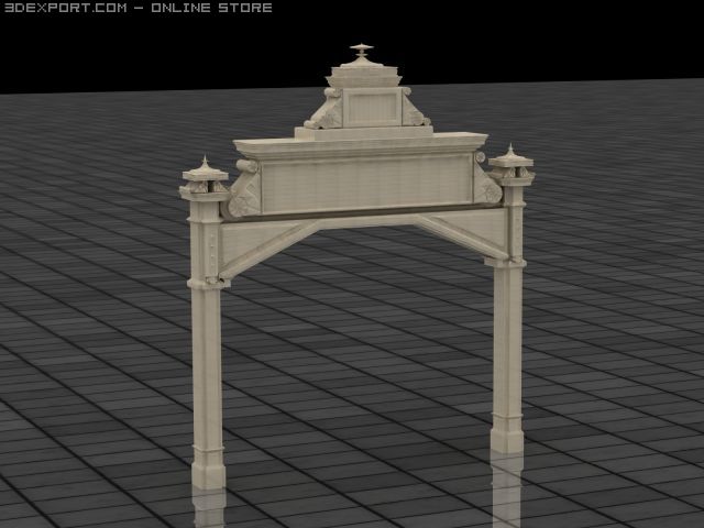 entrance tower 3D Model .c4d .max .obj .3ds .fbx .stl .blend 