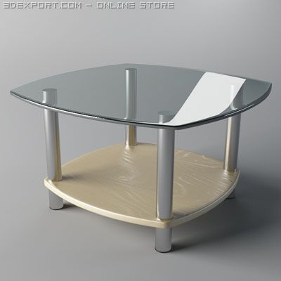 glass coffee table Modello 3D .c4d .max .obj .3ds .fbx .stl .blend 