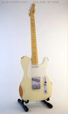 fender telecaster 3D Model .c4d .max .obj .3ds .fbx .stl .blend 