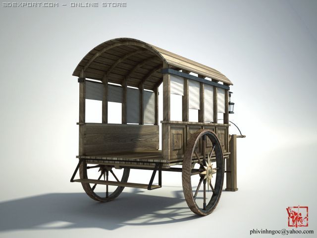 wagon 3D Model .c4d .max .obj .3ds .fbx .stl .blend