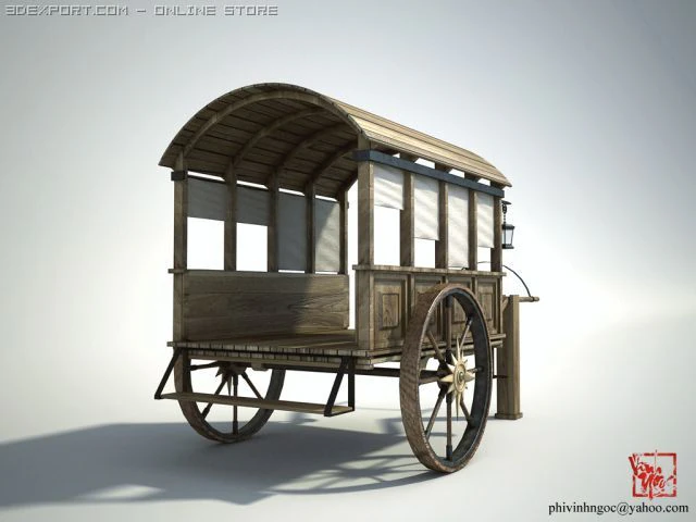 wagon 3D Model .c4d .max .obj .3ds .fbx .stl .blend 