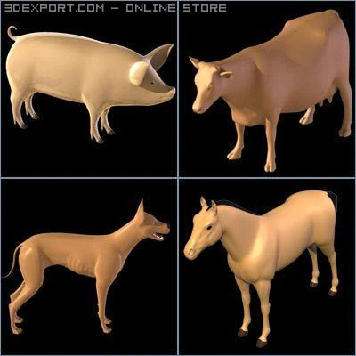 Tiersammlung 3D Modell .c4d .max .obj .3ds .fbx .stl .blend 