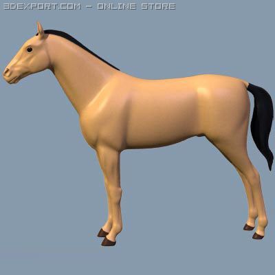 horse 3D Model .c4d .max .obj .3ds .fbx .stl .blend 