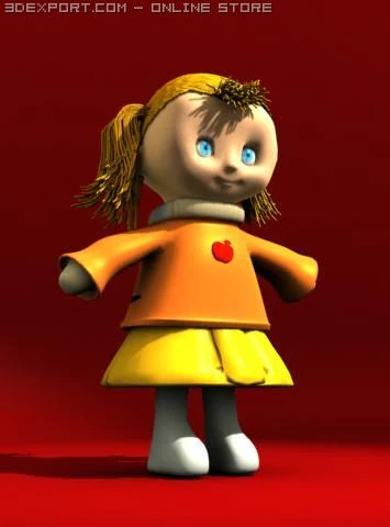 toy girl 3D Model .c4d .max .obj .3ds .fbx .stl .blend