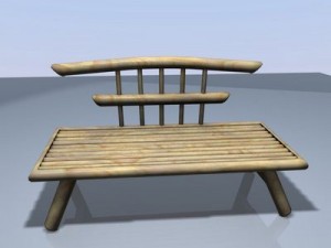 bamboo bench 3D 模型
