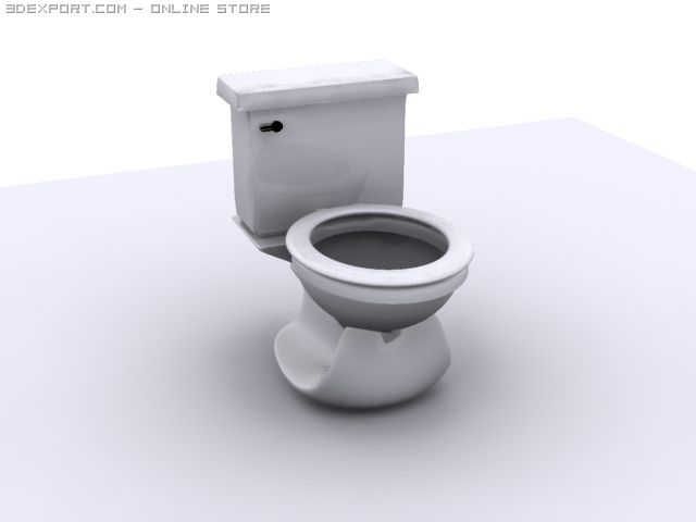 toilet with full piping Modelo 3D .c4d .max .obj .3ds .fbx .stl .blend 