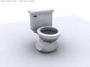 toilet with full piping Modèle 3D