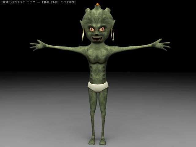 alien 03 Model 3D .c4d .max .obj .3ds .fbx .stl .blend 