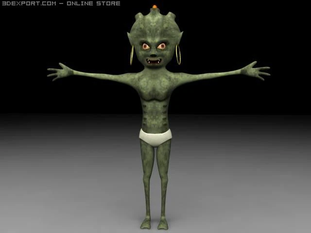 alien 03 3D Model .c4d .max .obj .3ds .fbx .stl .blend