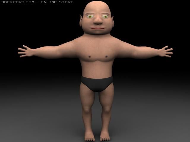 tiny man 3D Model .c4d .max .obj .3ds .fbx .stl .blend 