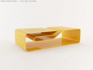 acrylic (plastic) coffee table 3D Model
