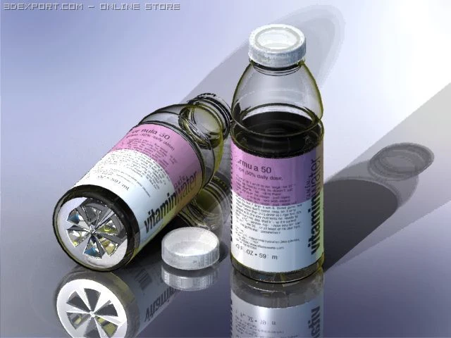 vitamin water bottle 3D Model .c4d .max .obj .3ds .fbx .stl .blend 