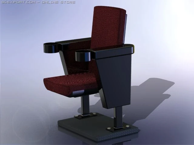 theatre seat 3D Model .c4d .max .obj .3ds .fbx .stl .blend 