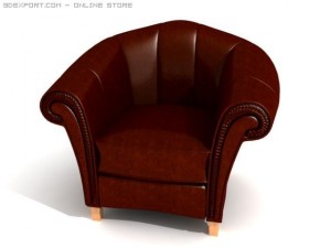 leather armchair 3D Модель