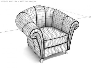 leather armchair 3D Model