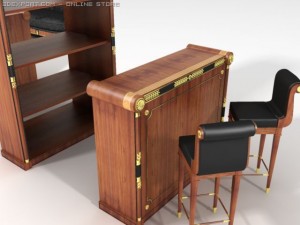 empire style bar furniture Modelo 3D