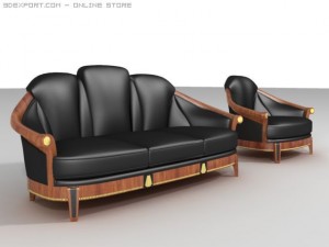 empire style sofa and armchair 3D Модель